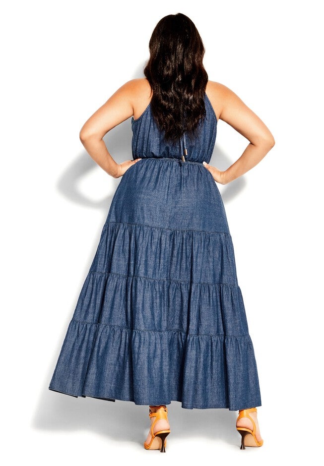 Hamptons Tier Maxi Dress - dark denim, BLUE, alternate image number 5