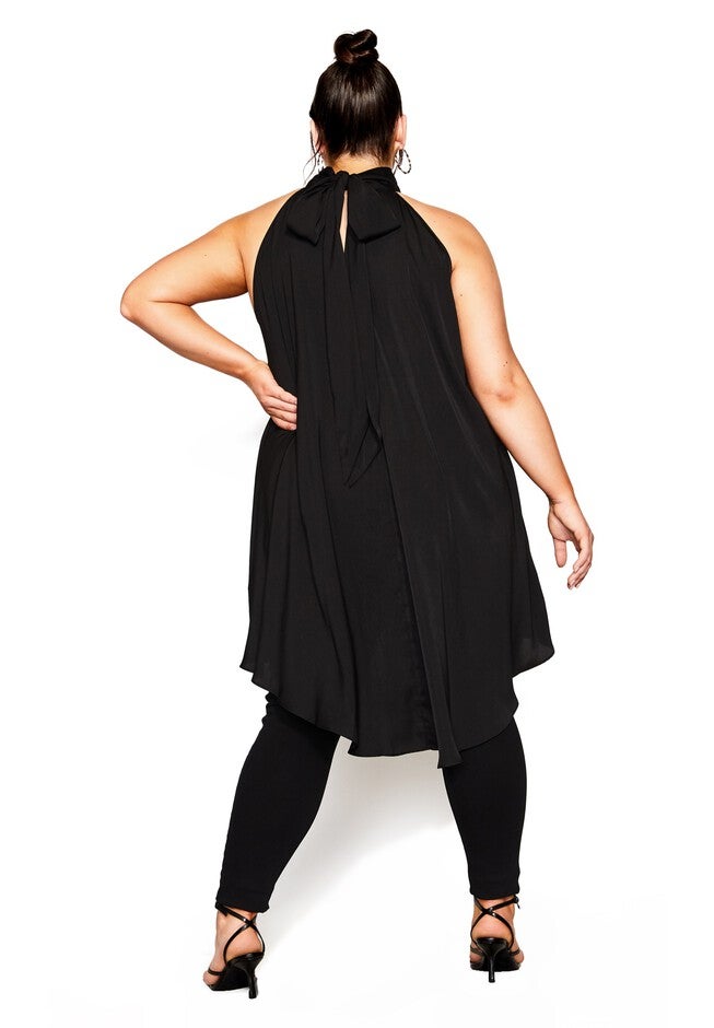 Hi Lo Shine Tunic - black, BLACK, alternate image number 2