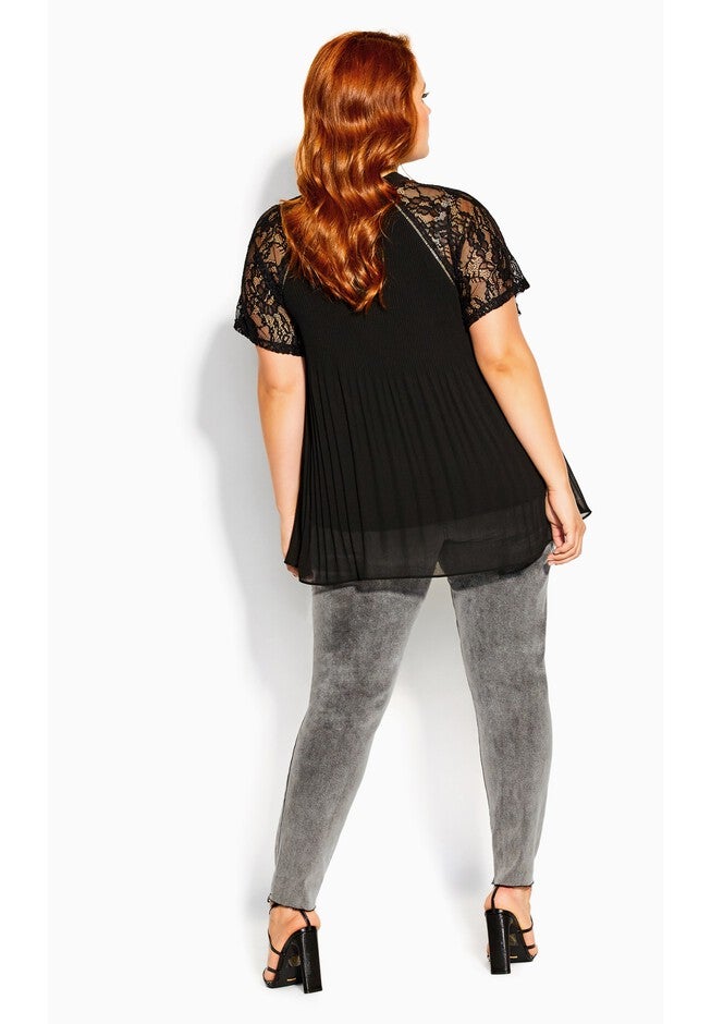 Lace Cherish Top - black, BLACK, on-hover image number 1