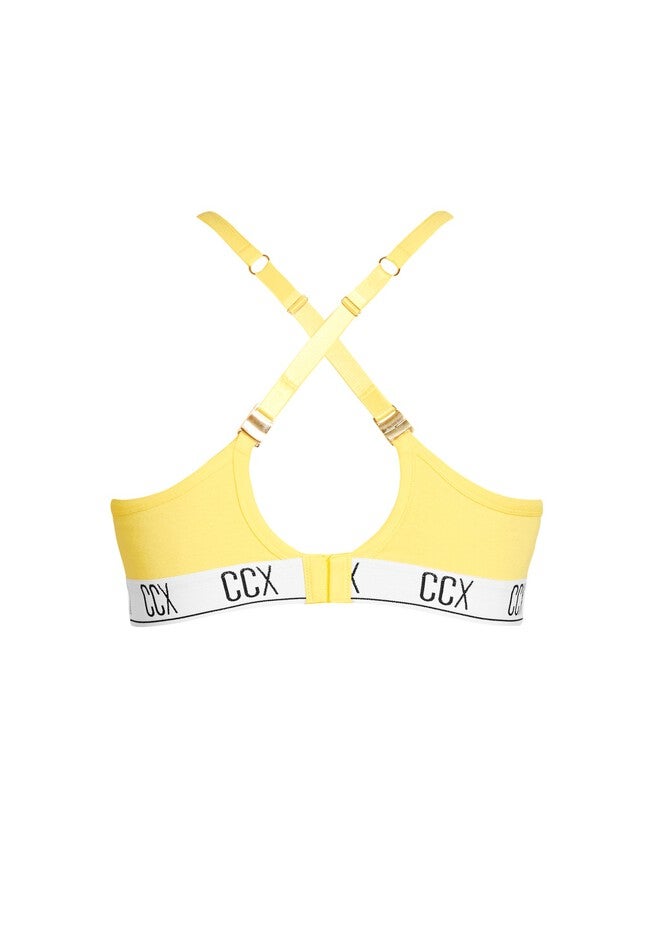 CCX Rib Crop Bra - lemon fizz, YELLOW, alternate image number 5