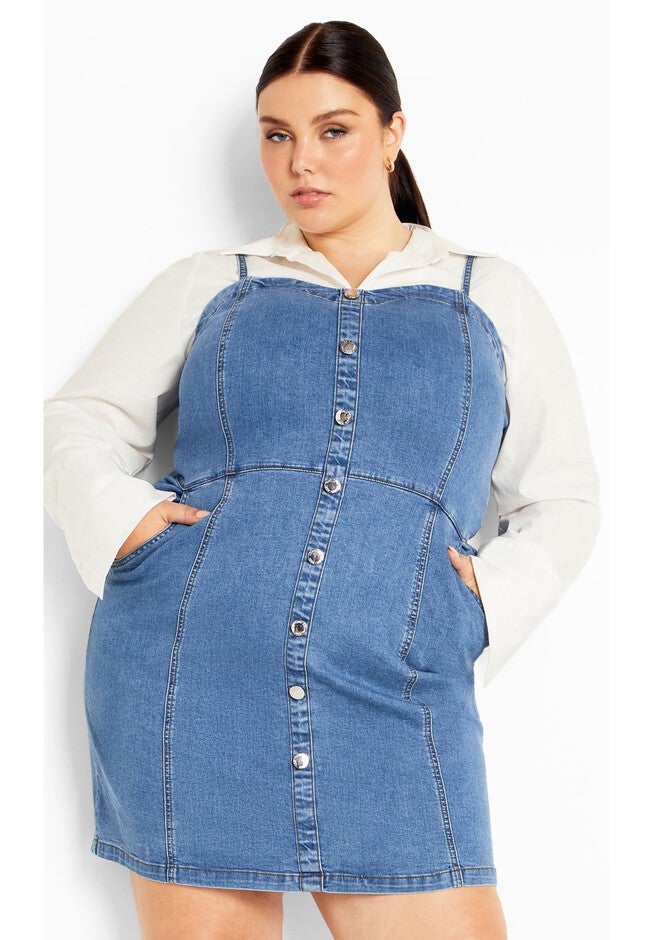 Ashlynn Dress - light wash, BLUE, alternate image number 2