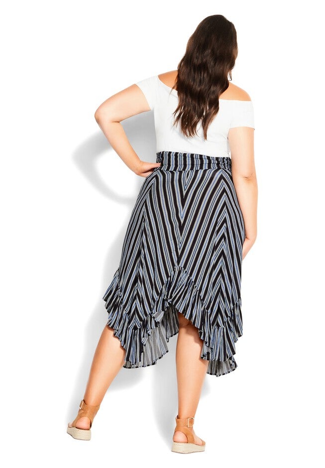 Bold Stripe Skirt - navy, BLUE, alternate image number 5