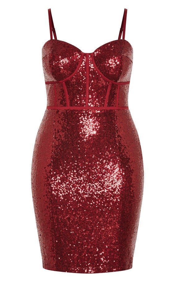 Girly Sequin Dress - ruby, RED, alternate image number null