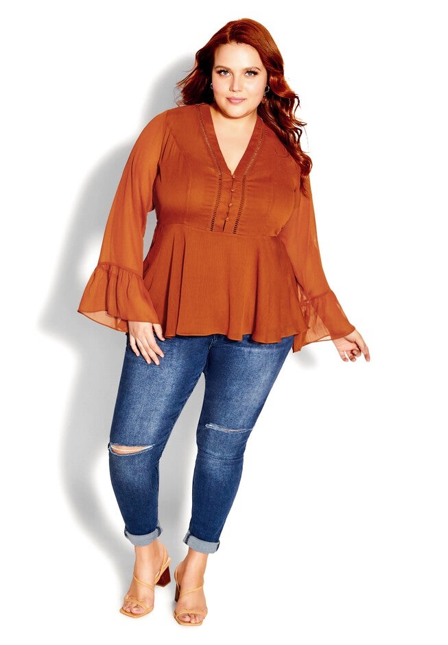 Button Love Top - toffee, BROWN, hi-res image number null
