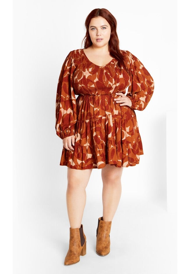 Jemma Mini Print Dress - amber multi, AMBER, on-hover image number null
