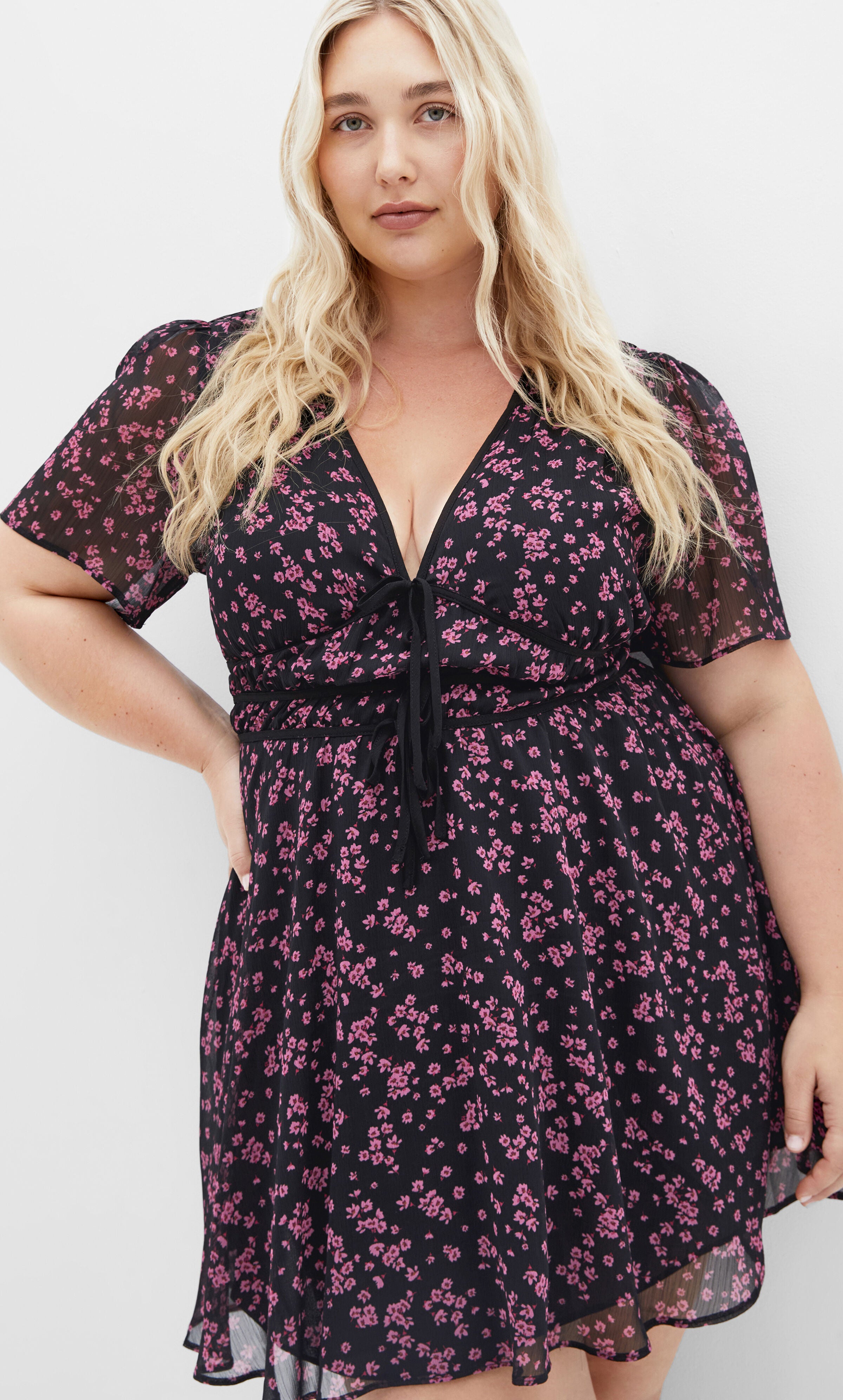 Carrie Print Dress - cherry, PINK, alternate image number 2