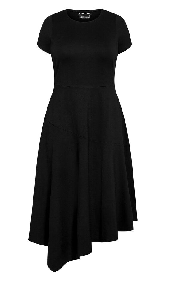 Ponte Flare Dress - black, BLACK, alternate image number null