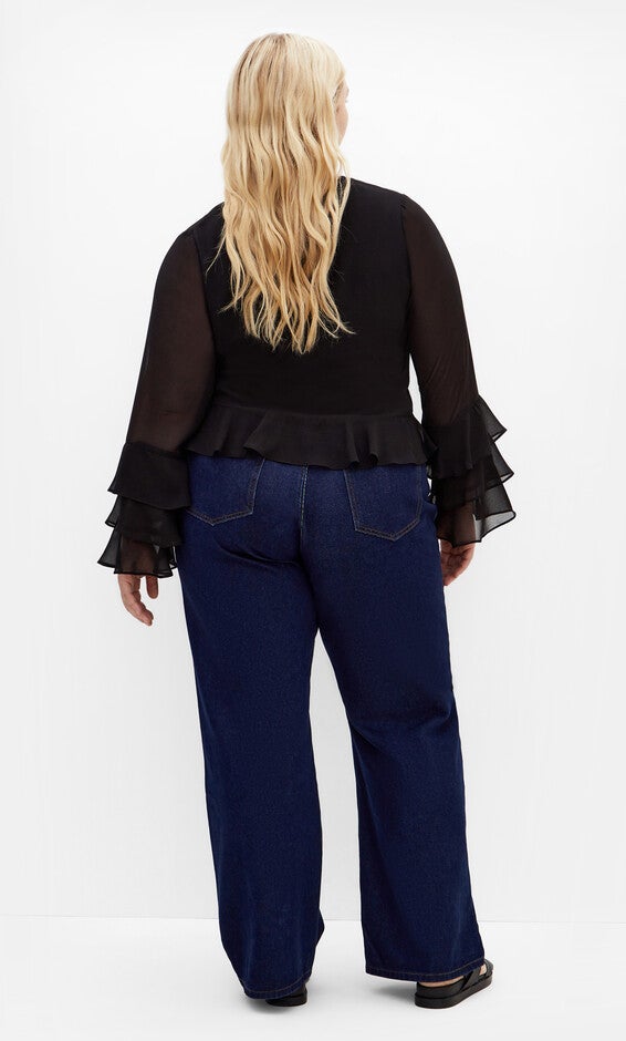 Trixie Ruffle Top - black, BLACK, alternate image number null