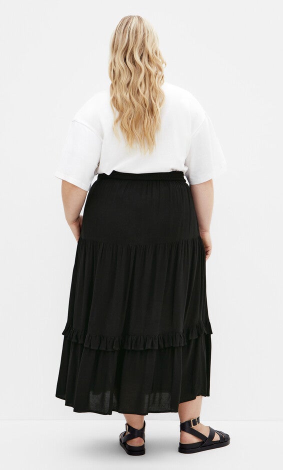 Devine Beauty Plain Skirt - black, BLACK, alternate image number null