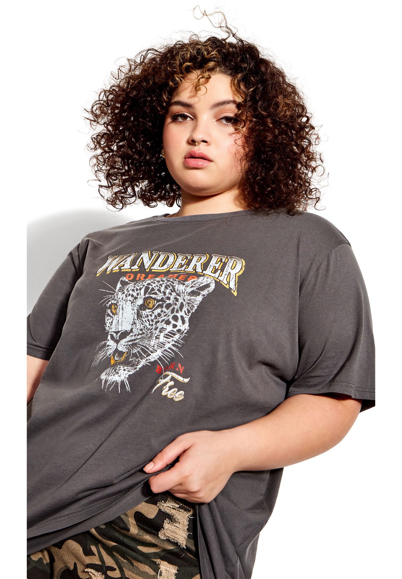 Kora Graphic Tee, CHARCOAL, alternate image number 6