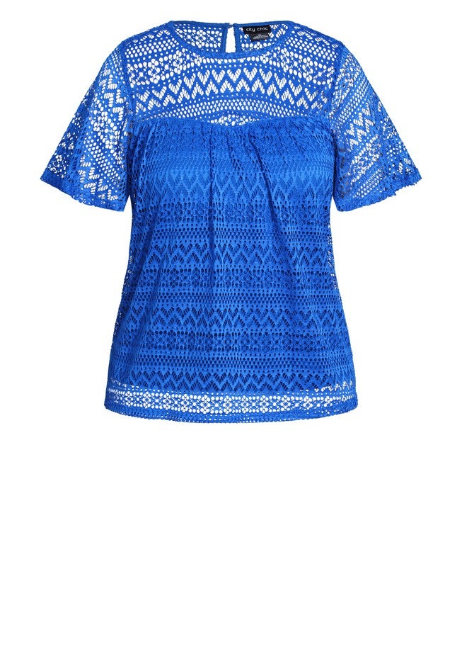 Serenity Short Sleeve Top - blue, BLUE, alternate image number 2