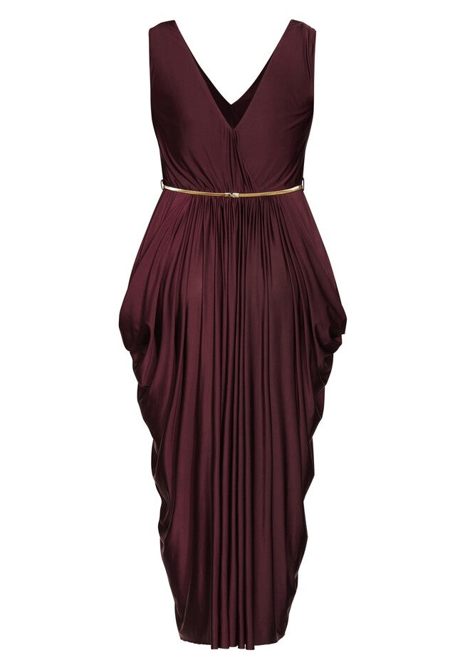 Athena Goddess Maxi Dress - oxblood, RED, alternate image number null