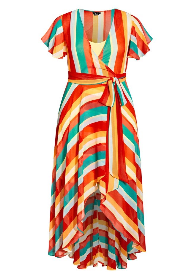 Gelato Wrap Maxi Dress - ocean, RED, alternate image number 2