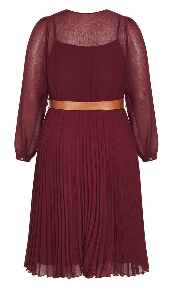 Precious Pleat Dress - oxblood, RED, alternate image number 6