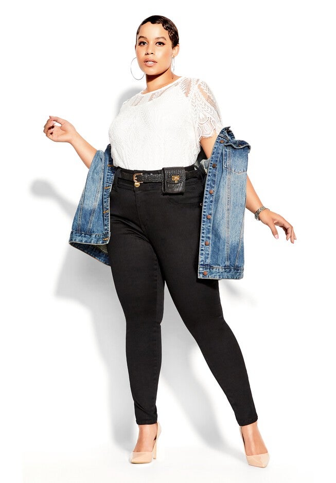 Asha Skinny Petite Black Jean - black, BLACK, on-hover image number null
