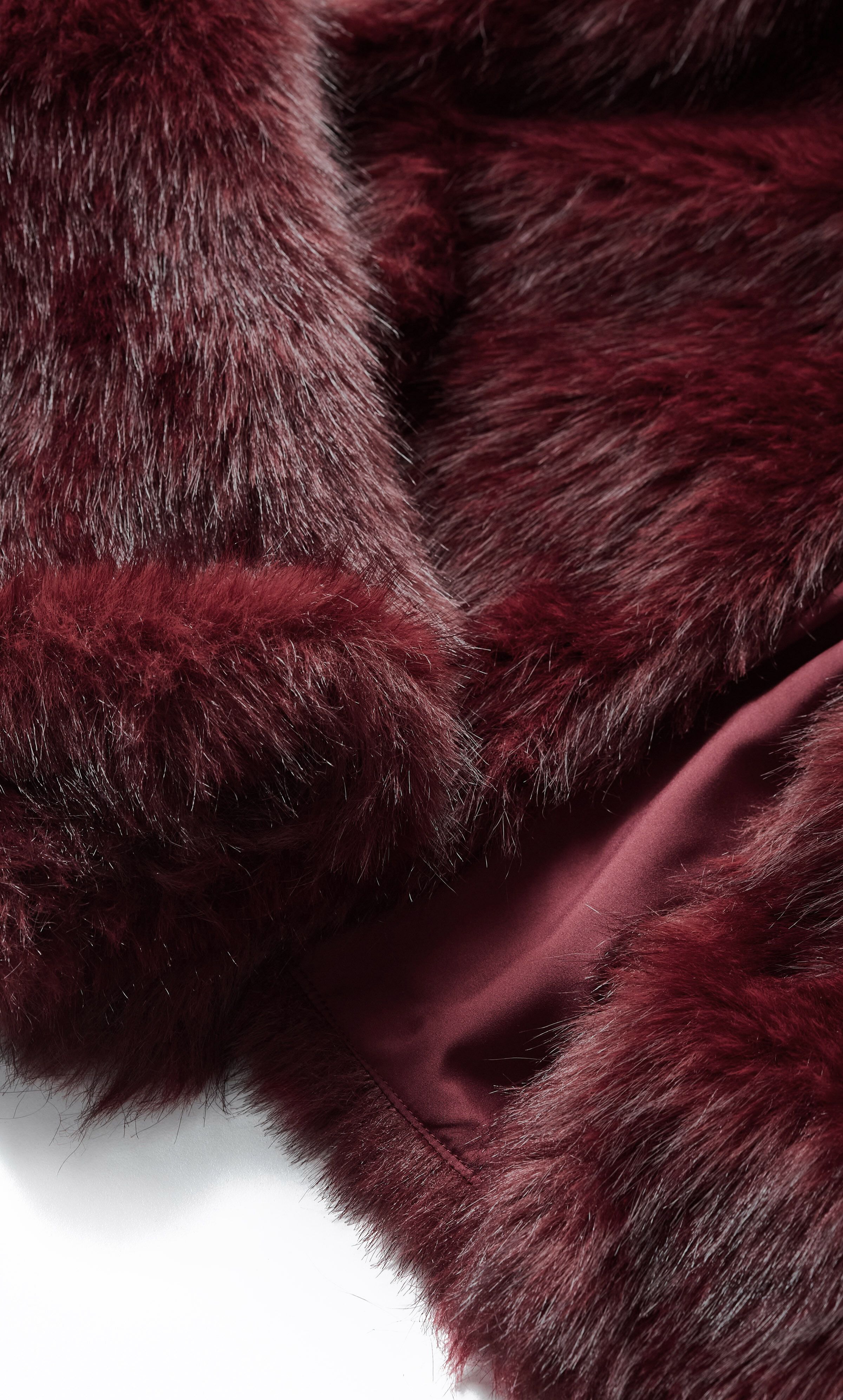 Angel Faux Fur Crop Jacket, PURPLE, alternate image number 7