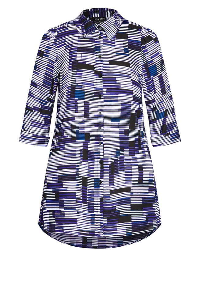 Dynamic Print Tunic - white, GREY, alternate image number 4