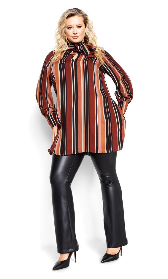 Bold Stripe Tunic - tan, TAN, alternate image number null