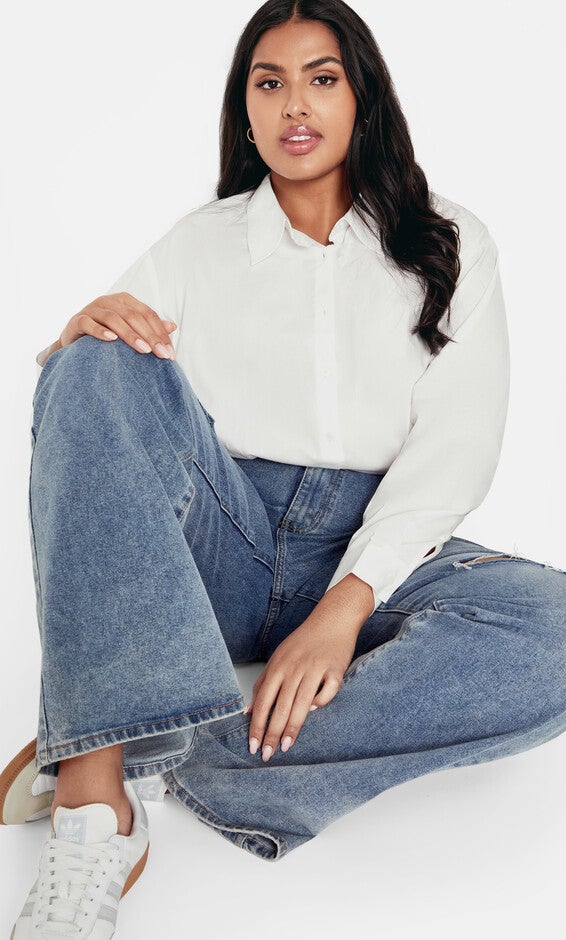 Classic Crop Shirt - ivory, WHITE, alternate image number null