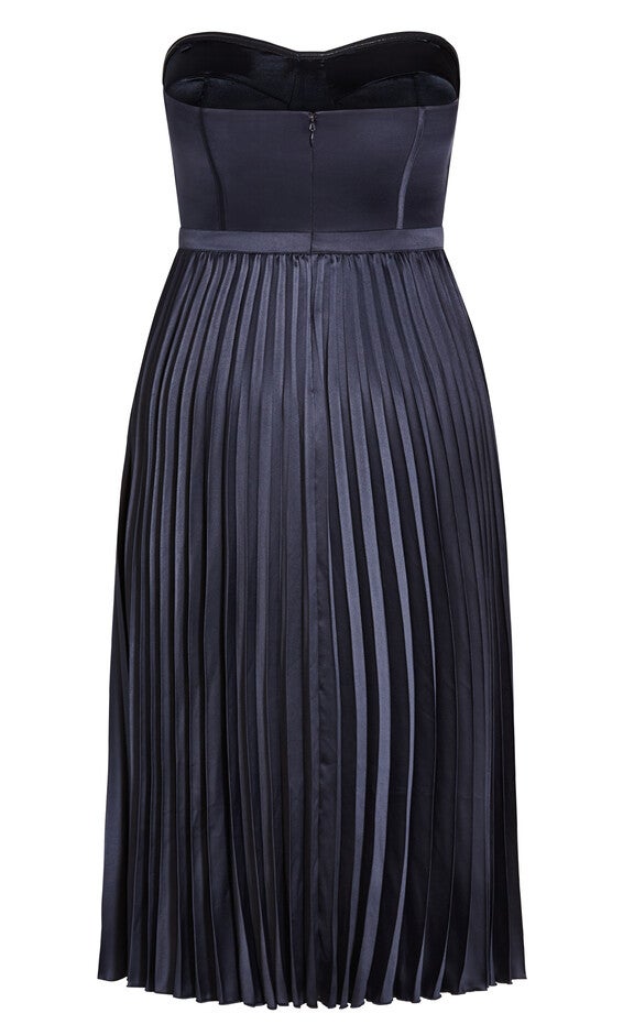 Pleat Desire Dress - navy, BLUE, alternate image number 5
