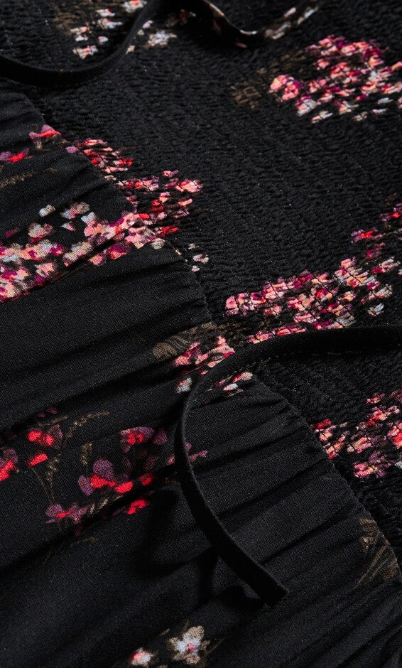 Cassie Floral Maxi Dress - black, CASSIE, alternate image number 5