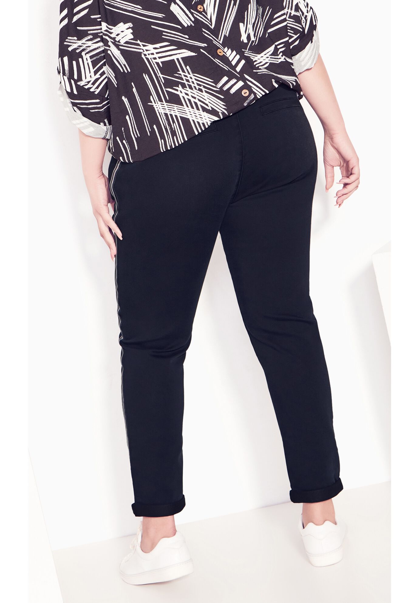 Shay Side Stripe Denim Jogger, BLACK WASH, alternate image number 3