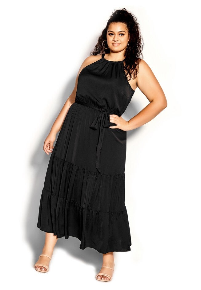 Iconic Tiered Maxi Dress - black, BLACK, hi-res image number null