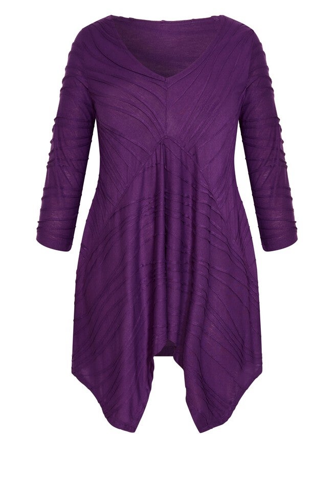 Finley Textured Top, PLUM, alternate image number 2
