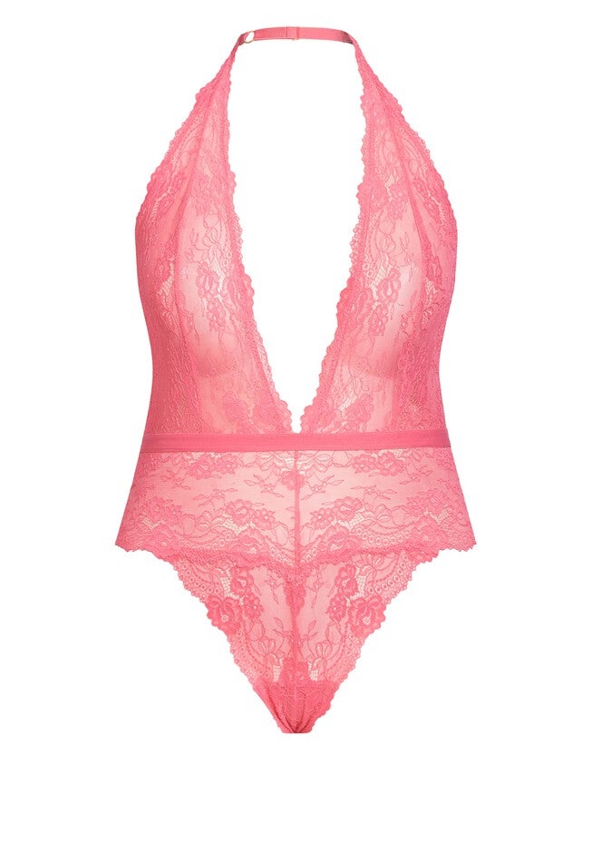 Saskia Lace Bodysuit - sherbet, PINK, alternate image number 3