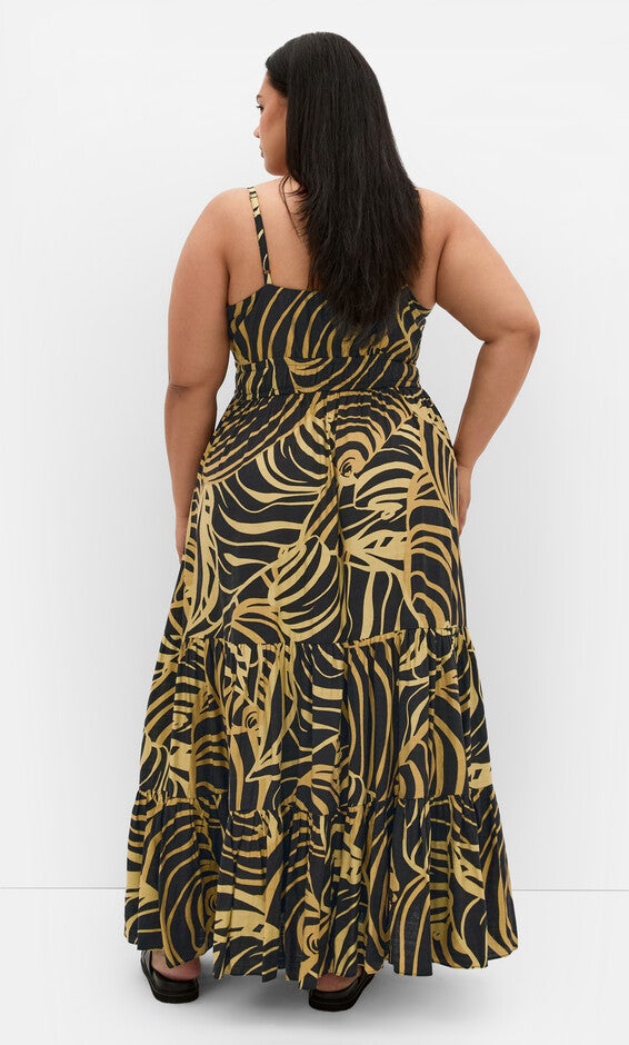 Kehlani Print Maxi Dress - black, GREEN, alternate image number 1