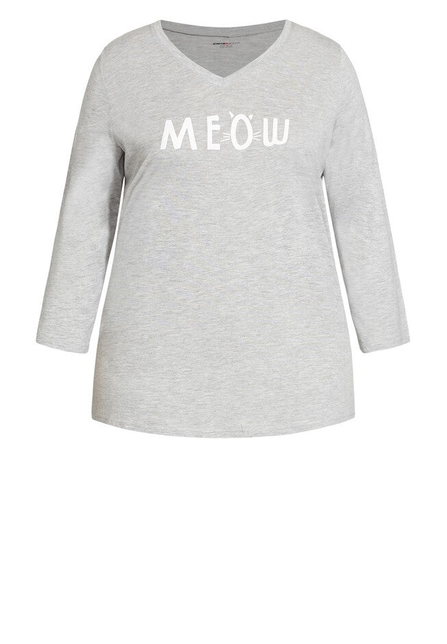 Meow Sleep Top, MEOW PRINT, alternate image number 2