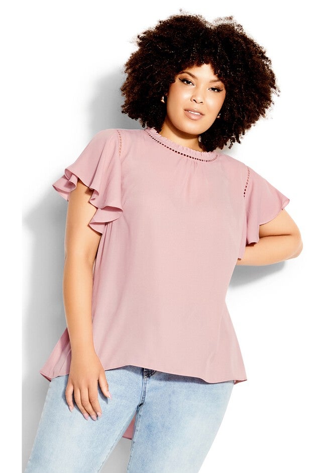 Kiss Me Quick Short Sleeve Top - rose bud, PINK, hi-res image number null