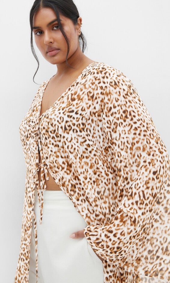 Remi Leopard Print Jacket - print, BROWN, alternate image number null