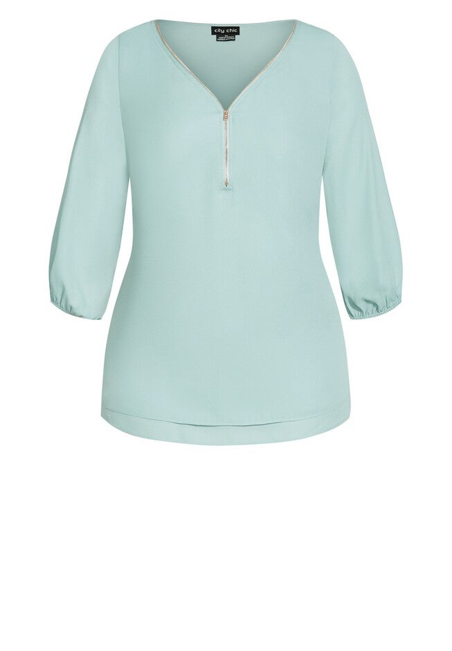 Sexy Fling Elbow Sleeve Top - seafoam, GREEN, alternate image number 3