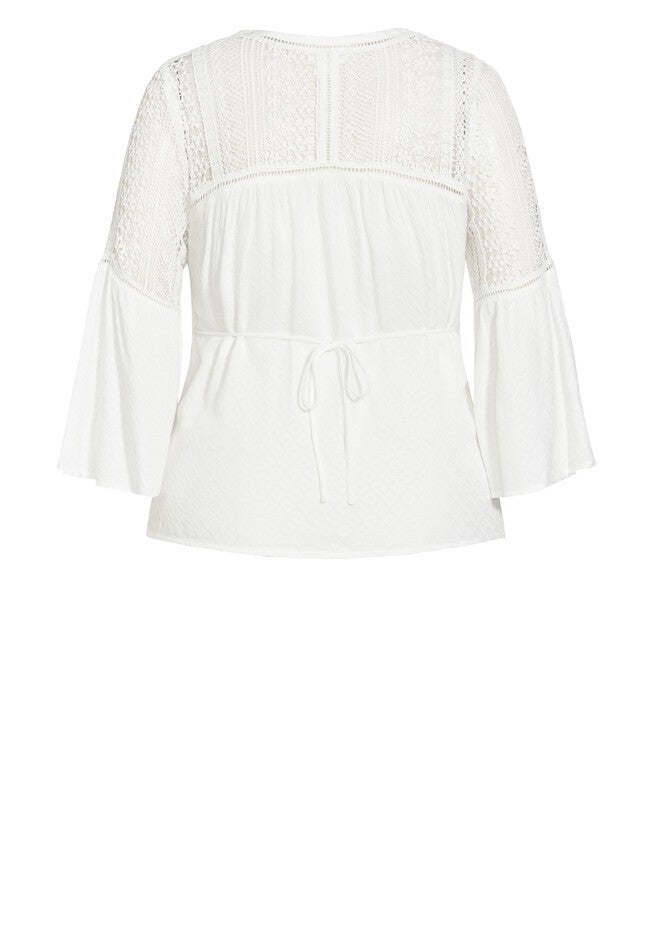 Sweet Dream Embroidered Top - ivory, WHITE, alternate image number null