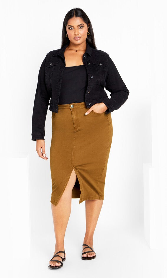 Denim Classic Collar Jacket - black, BLACK, hi-res image number null