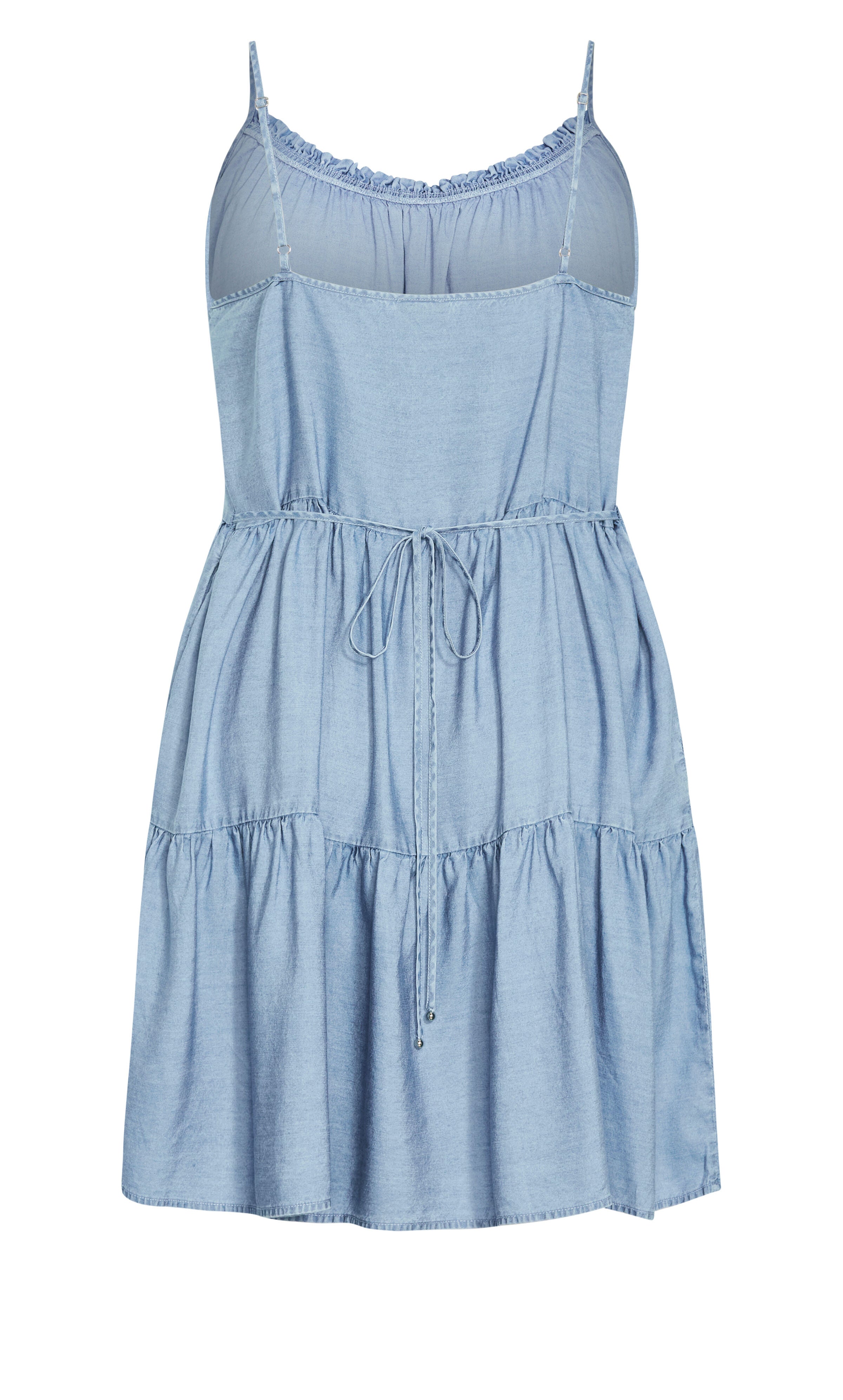 Sweet Tiers Mini Dress - light denim, BLUE, alternate image number 4