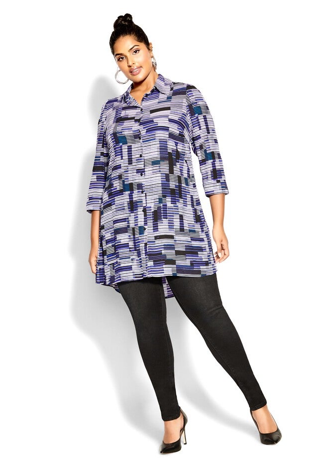 Dynamic Print Tunic - white, GREY, hi-res image number 0