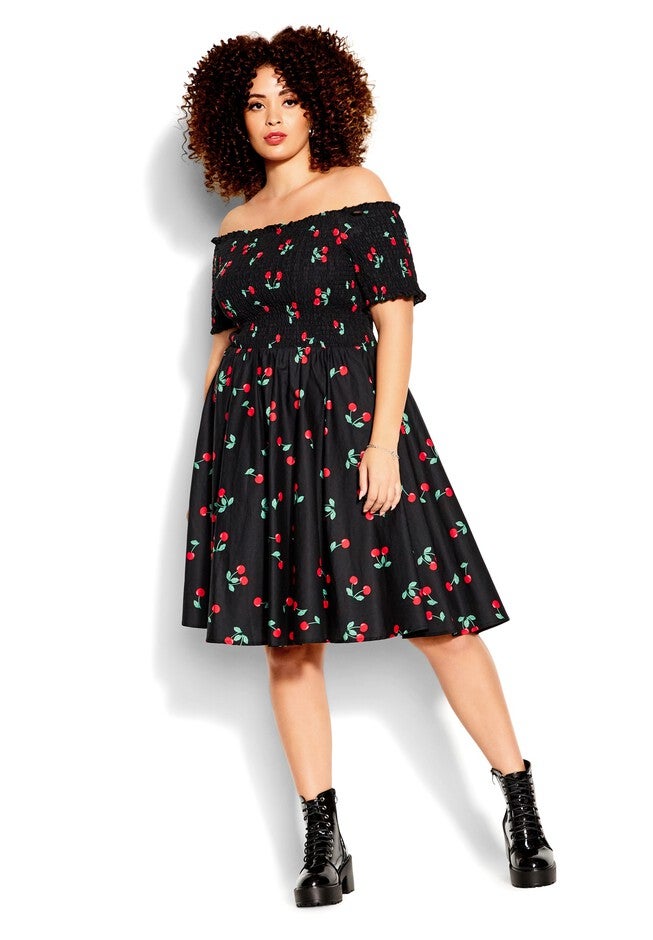 Cherry Pie Dress - black, BLACK, on-hover image number 1
