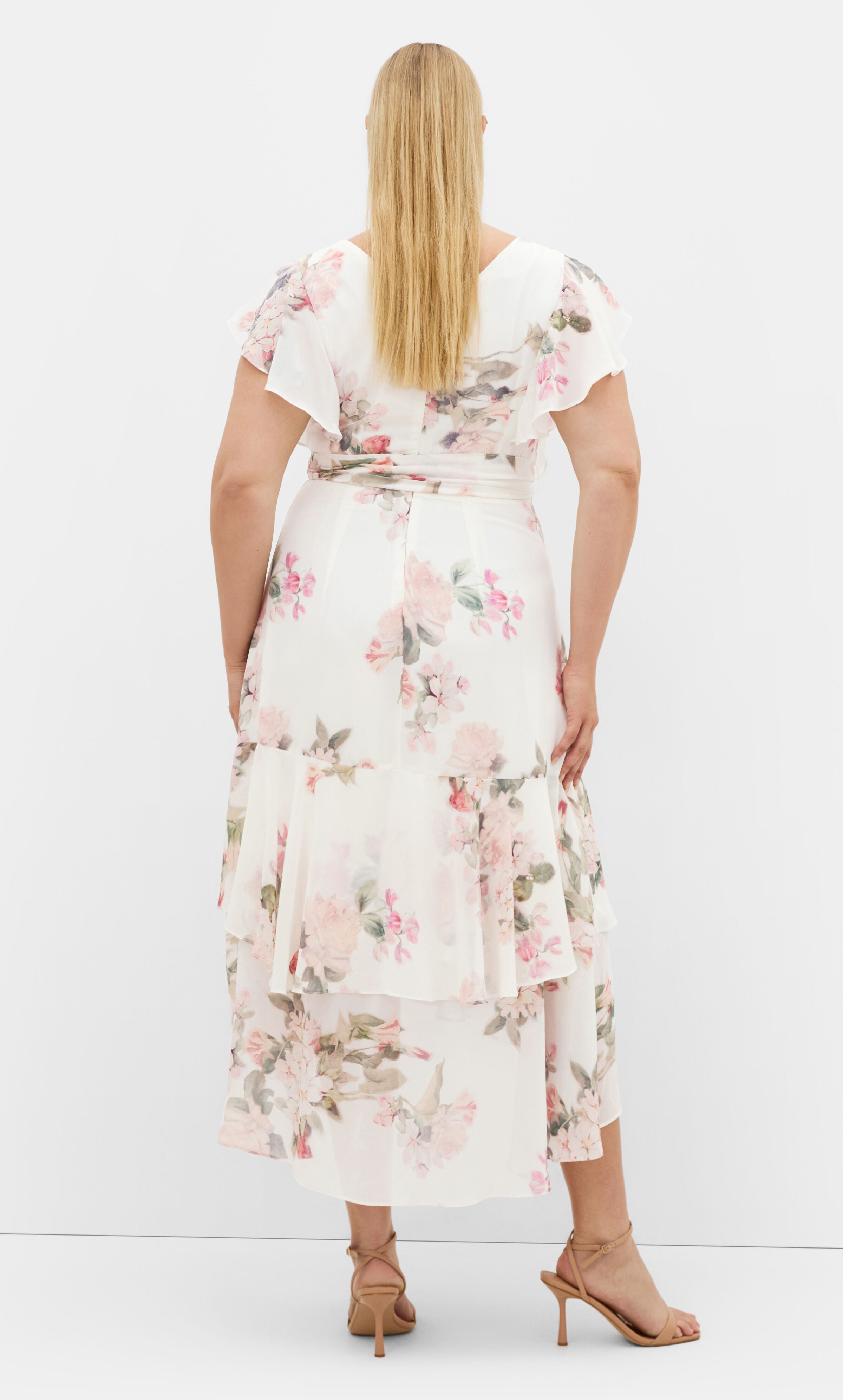 Demure Floral Maxi Dress, WHITE, on-hover image number 1