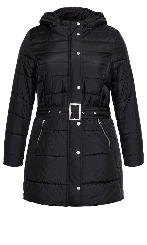 Longline Puffer Jacket - black, BLACK, alternate image number 5