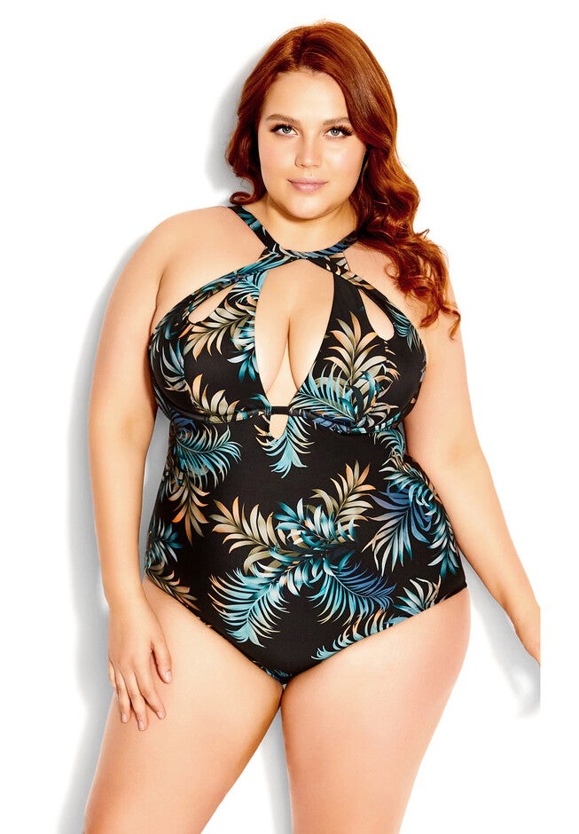 Cancun Underwire Print 1 Piece - black, BLACK, on-hover image number null