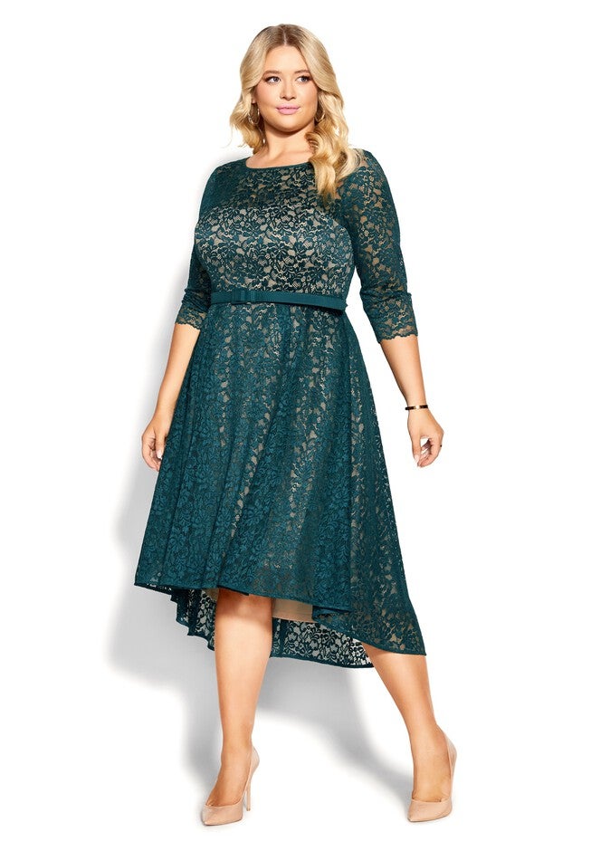 Lace Lover Dress - emerald, GREEN, on-hover image number 1