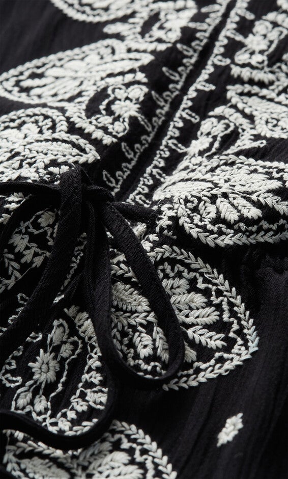 Ulla Embroidered Dress - black, BLACK, alternate image number 5