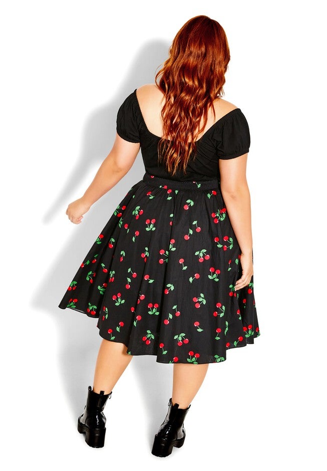 Cherry Desire Dress - black, BLACK, on-hover image number 1