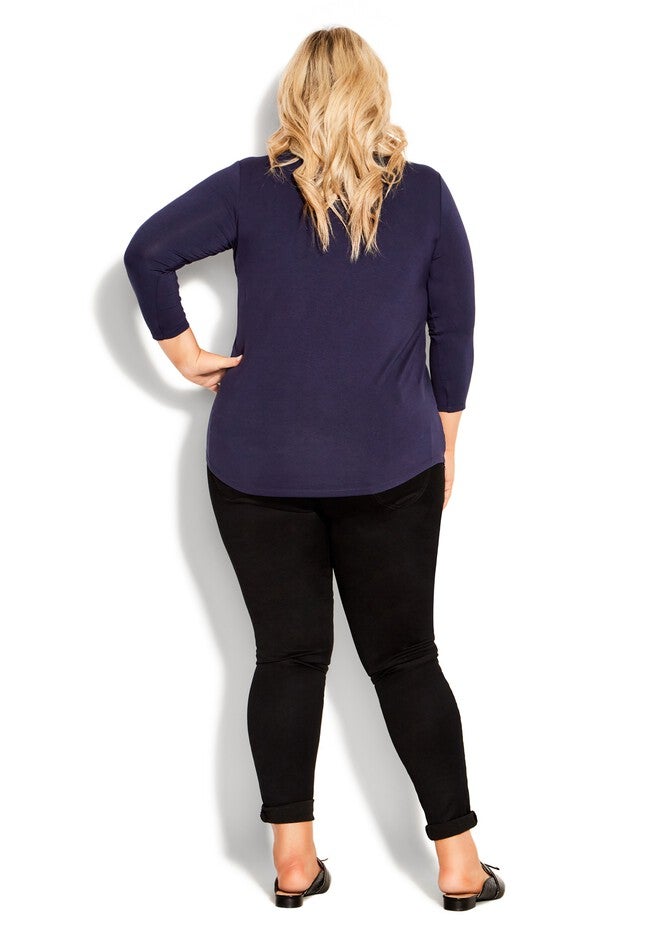 Milly Pleat Plain Top, NAVY, alternate image number null