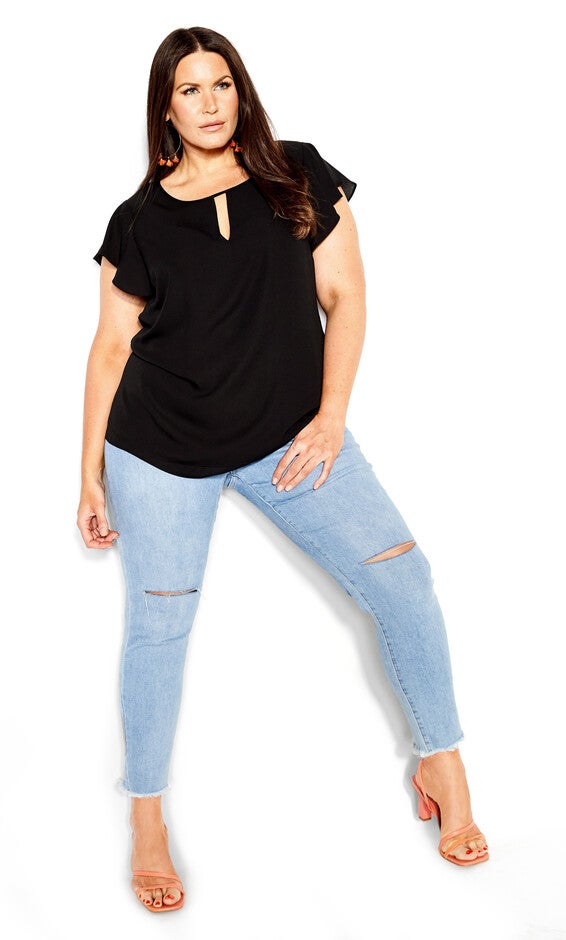 Sweet Waterfall Top - black, BLACK, alternate image number 3