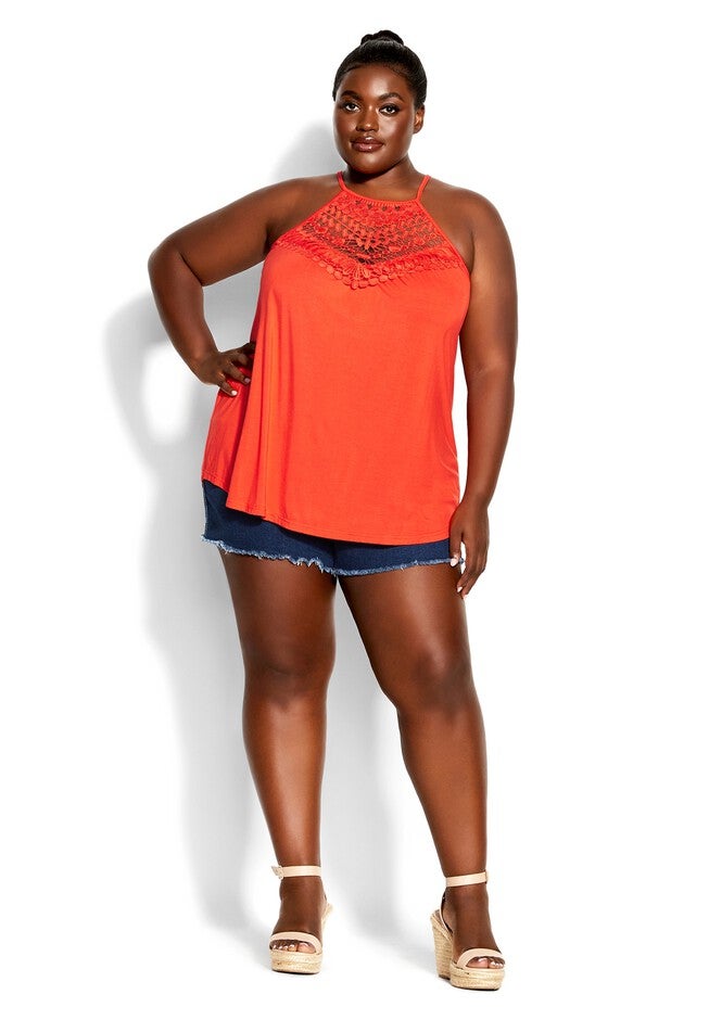 Island Crochet Top - tigerlily, ORANGE, alternate image number 2