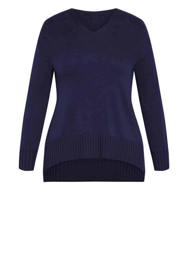 Clare V Neck Sweater, INDIGO, alternate image number null