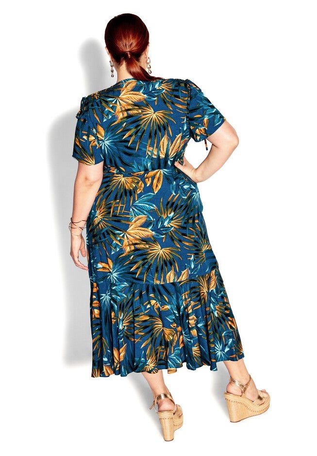 Fiesta Print Maxi Dress - teal, BLUE, alternate image number null